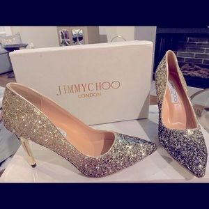 Jimmy Choo shoes gradiant romy Gold & Black